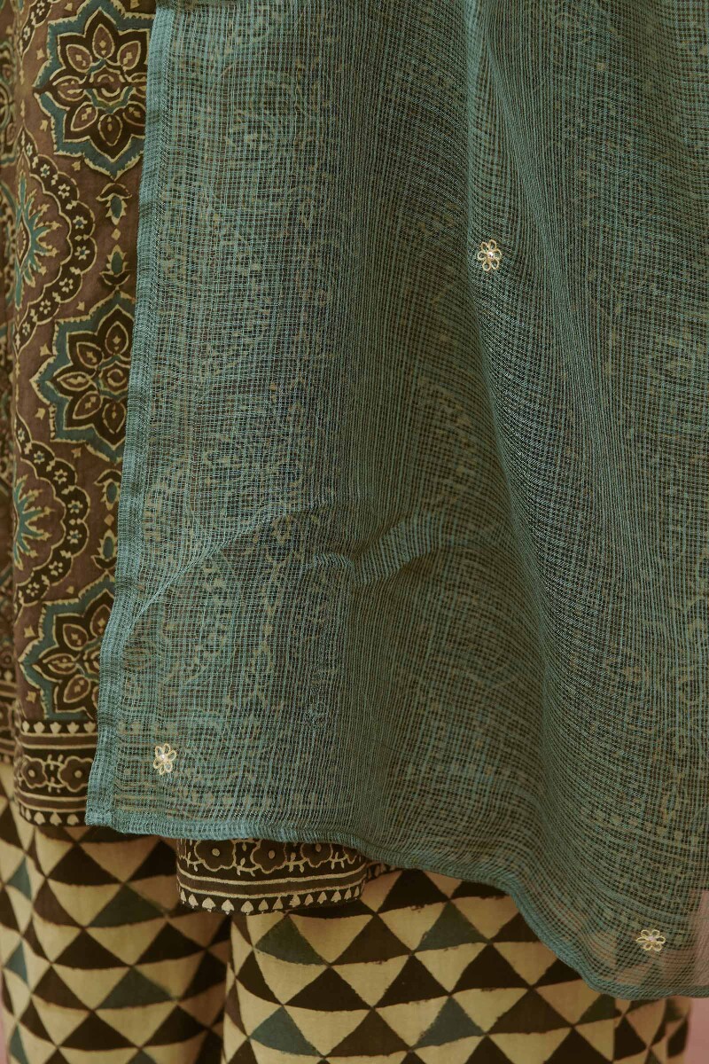 Green Handcrafted Kota Dupatta
