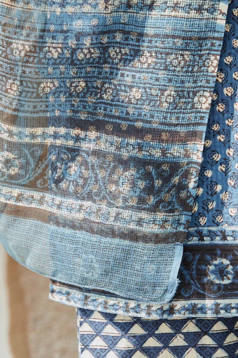 Bagru Hand Block-Printed Kota Dupatta