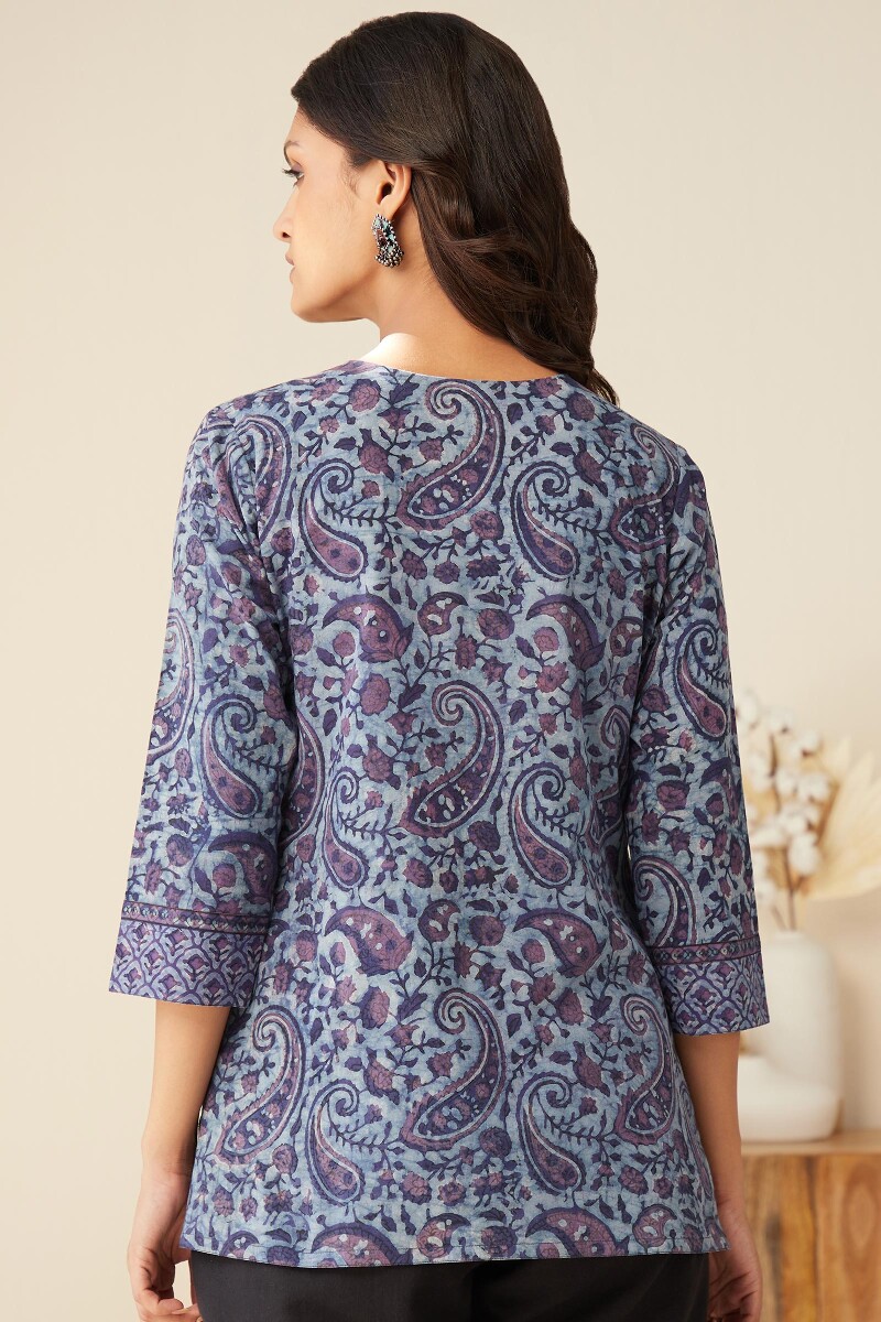 Akola Hand Block-Printed Cotton Top