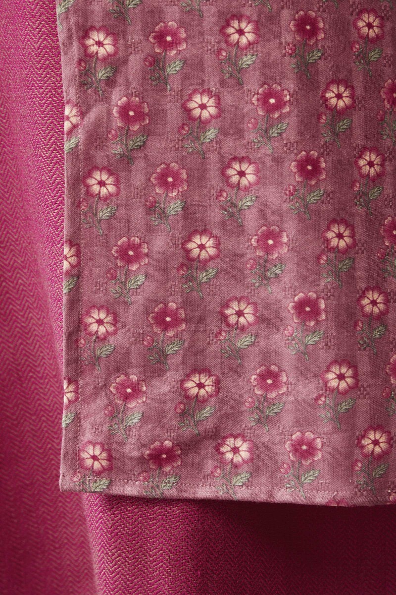 Pink Printed Cotton Dobby Dupatta