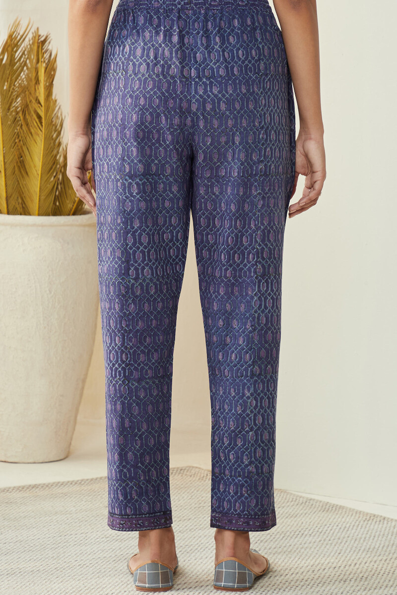 Akola Hand Block-Printed Cotton Narrow Pants