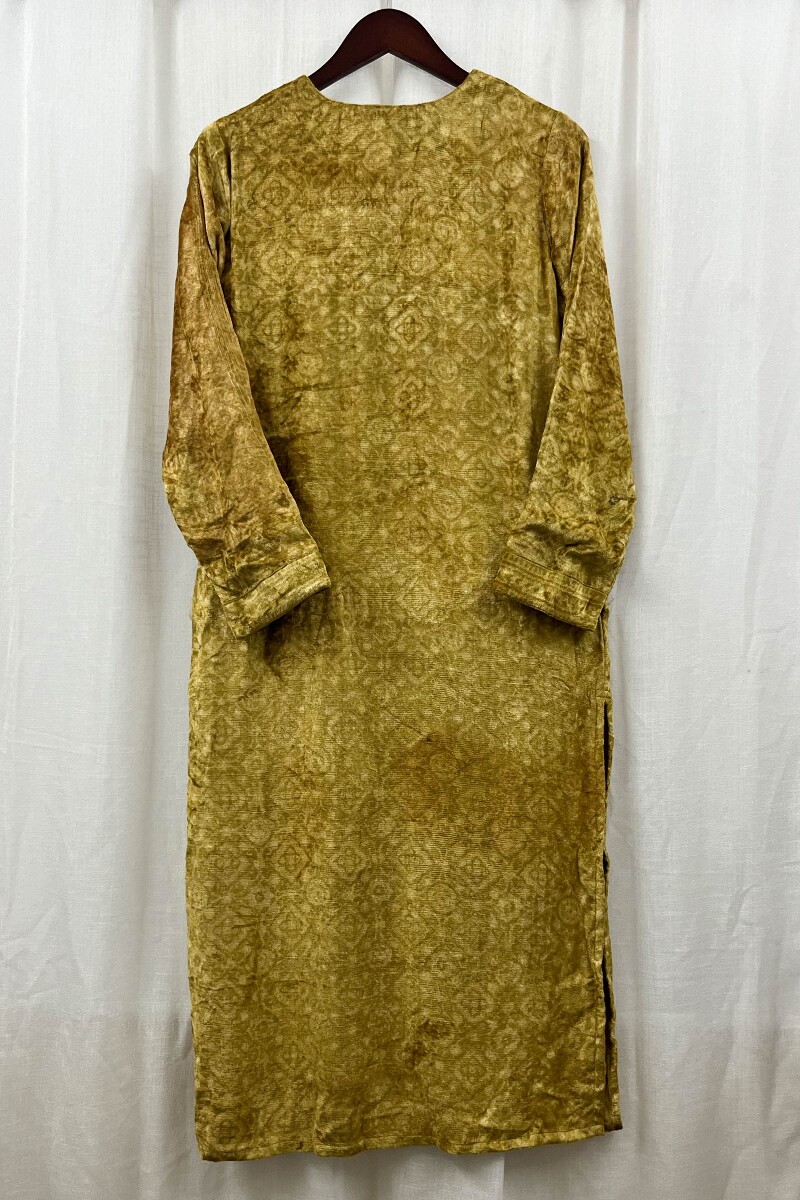 Ajrak Hand Block-Printed Straight Velvet Kurta