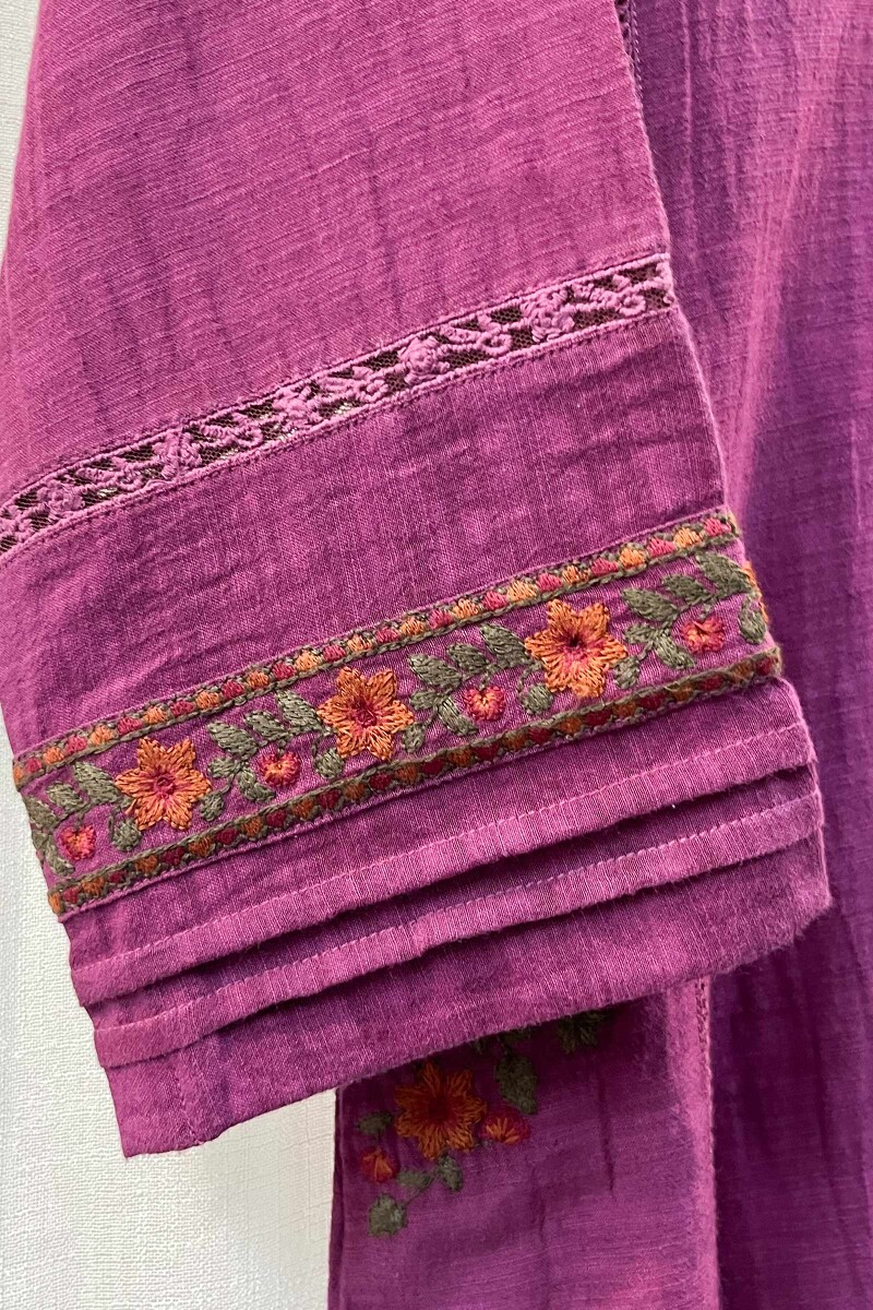 FG Specials: 1 of 1- Purple Handcrafted Viscose Kurta & Pants