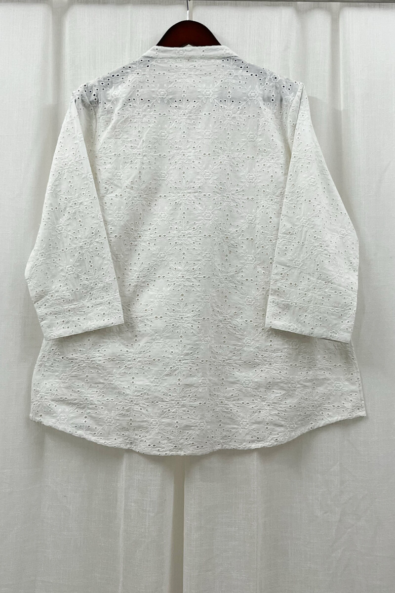 White Handcrafted Cotton Top