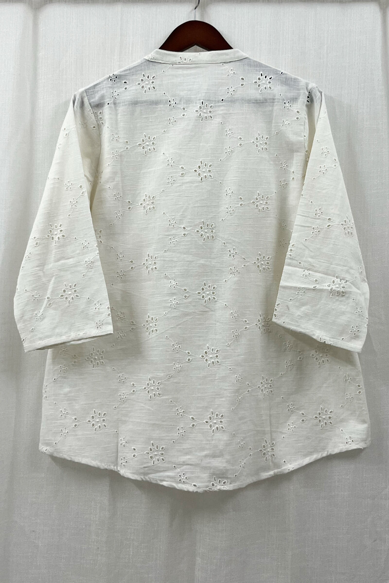White Handcrafted Cotton Top