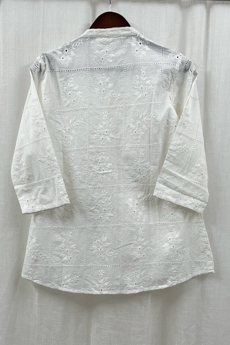 White Handcrafted Cotton Top