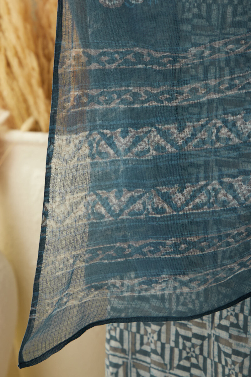 Akola Hand Block-Printed  Kota Dupatta