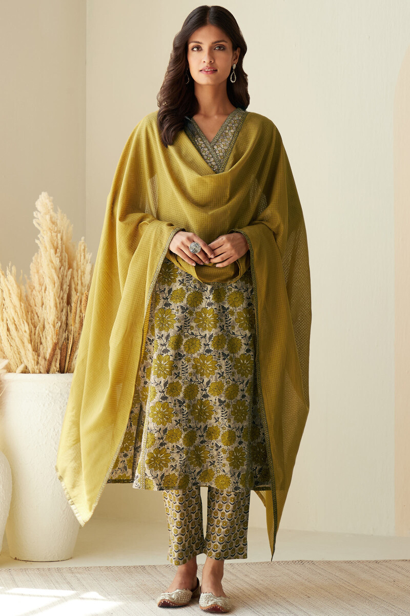 Bagru Hand Printed Straight Cotton Kurta