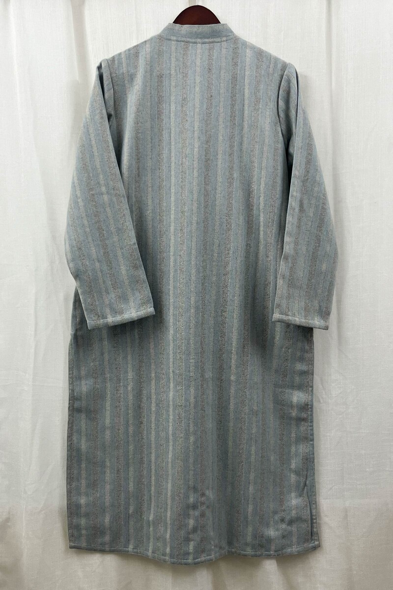 Light Blue Handcrafted Straight Handloom Cotton Kurta
