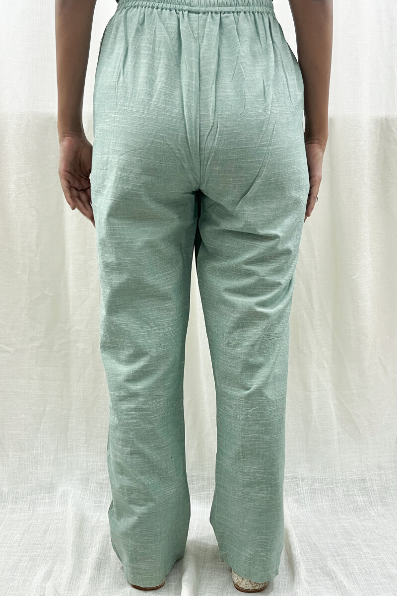 Mint Green Handcrafted Handloom Cotton Pants