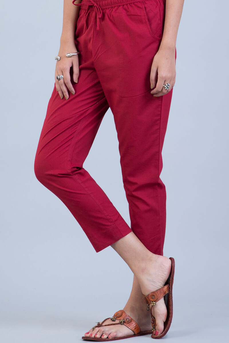 Handcrafted Cotton Narrow Pants