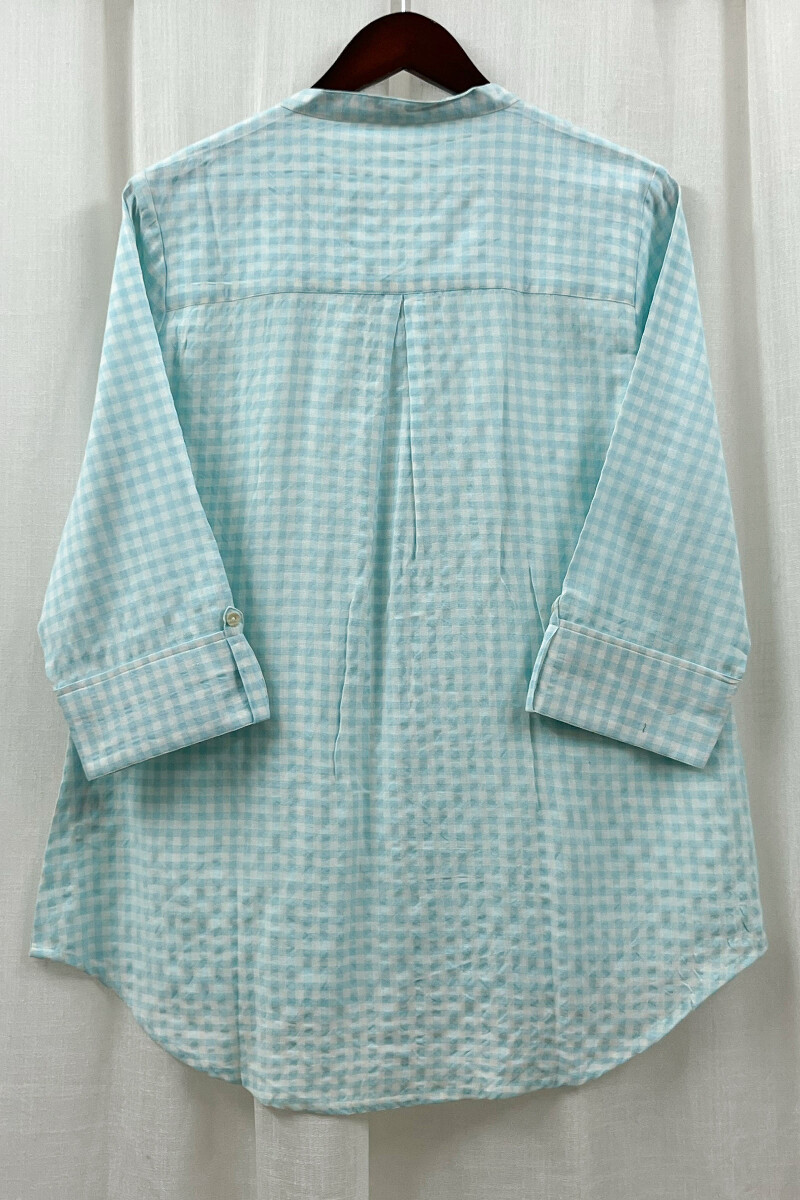 Sky Blue Handcrafted Handloom Cotton Top