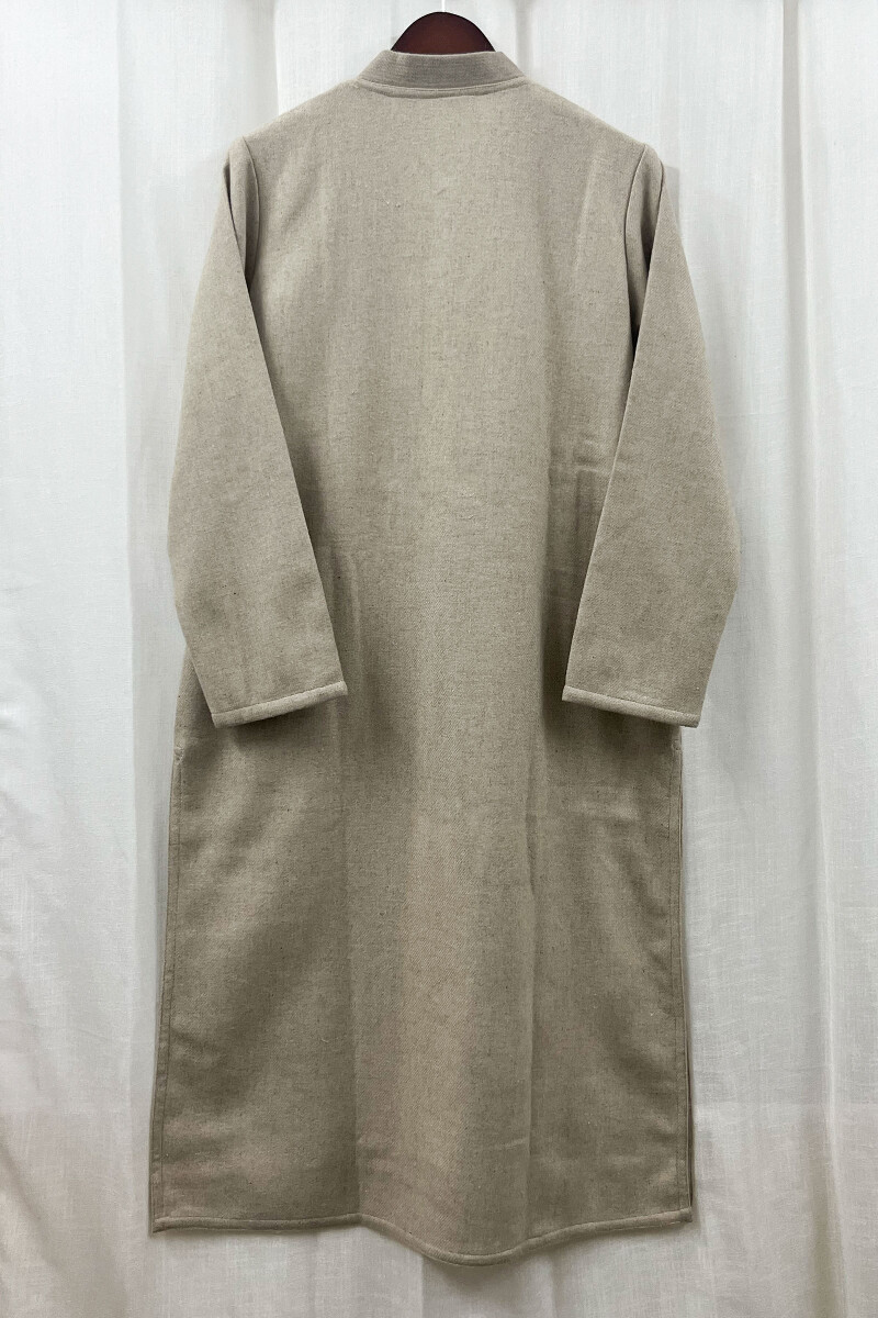 Beige Handcrafted Straight Faux Wool Kurta
