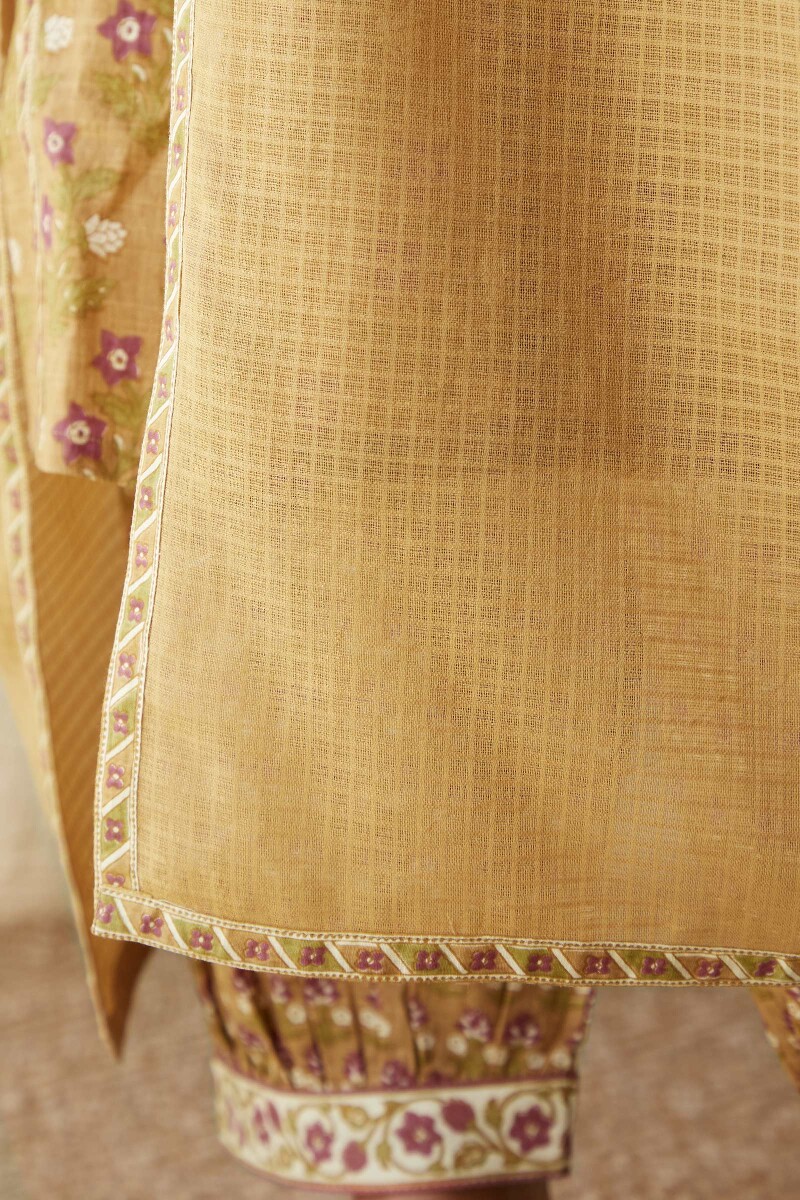 Mustard Handcrafted Kota Dupatta