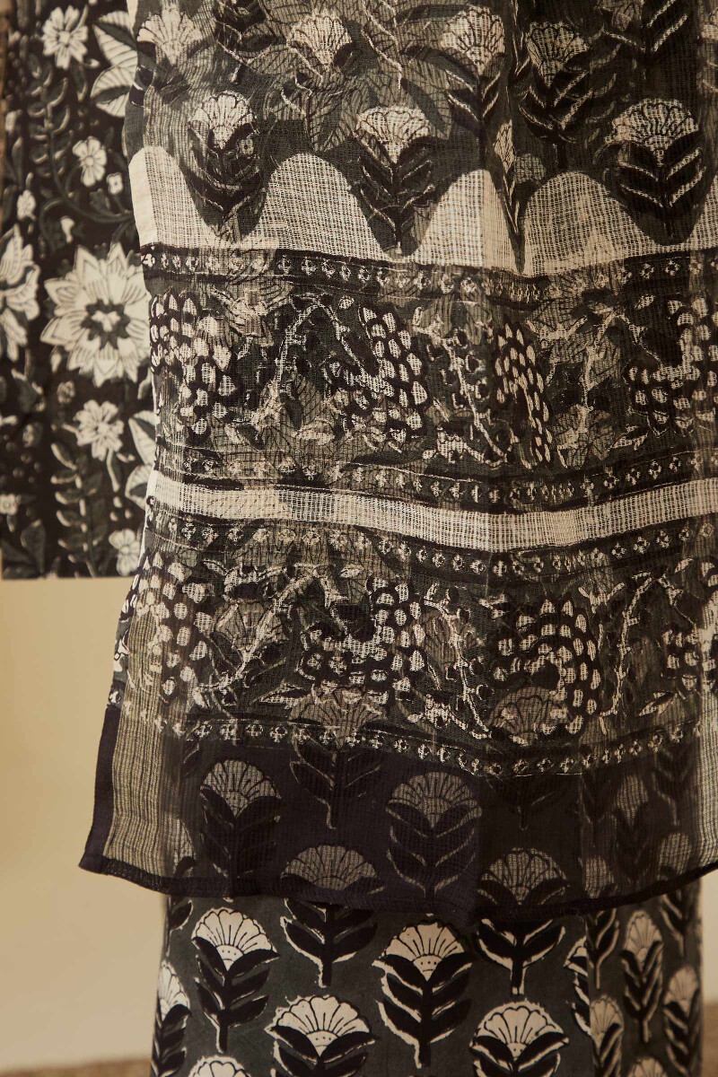 Bagru Hand Block-Printed Kota Dupatta