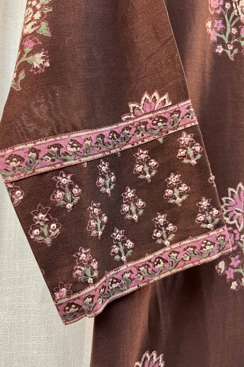 FG Specials: 1 Of 1- Brown Handcrafted Chanderi Kurta