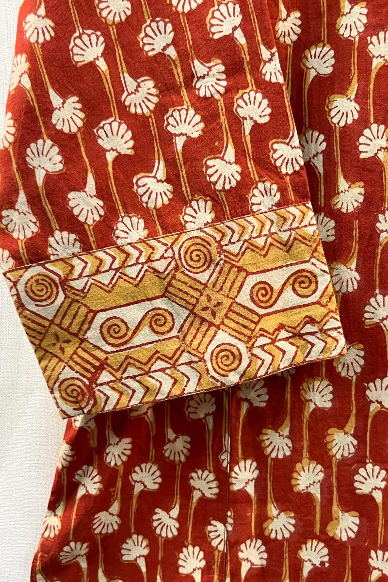 FG Specials: 1 Of 1- Red Hand Block-Printed Straight Cotton Kurta