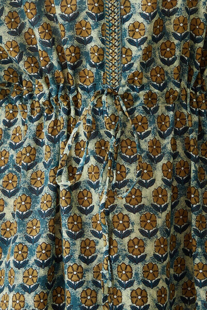 Bagru Hand Printed Cotton Mul Kaftan