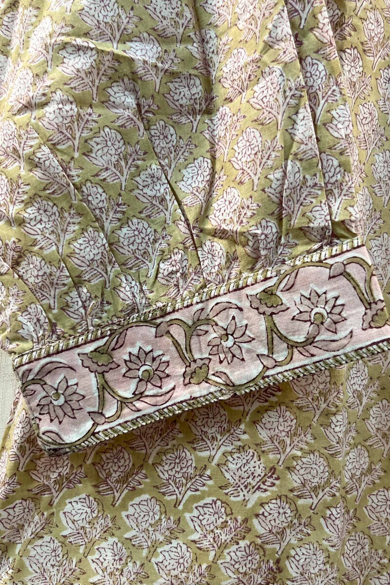 FG Specials: 1 Of 1- Green Hand Block-Printed Cotton Top