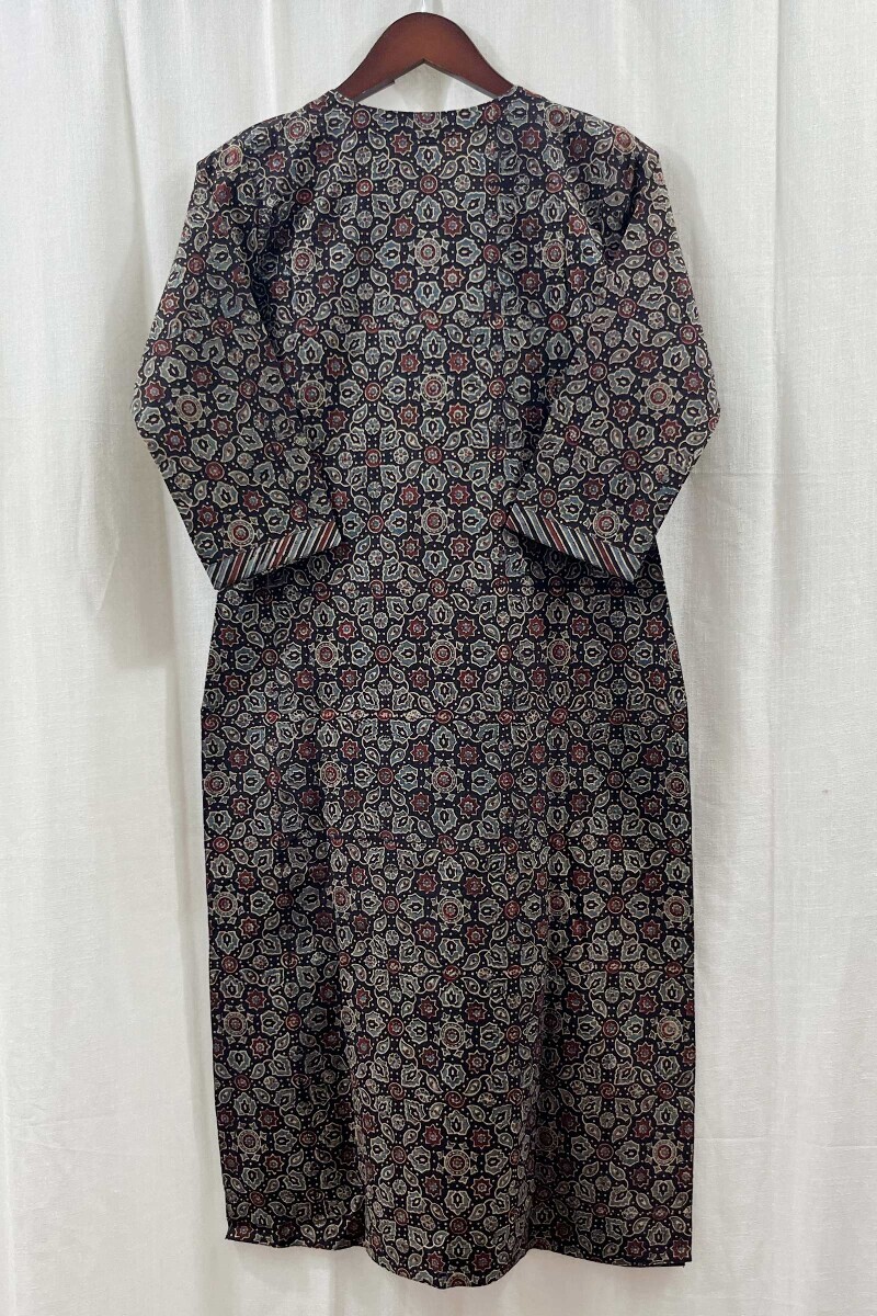 Ajrak Hand Block-Printed Straight Cotton Kurta
