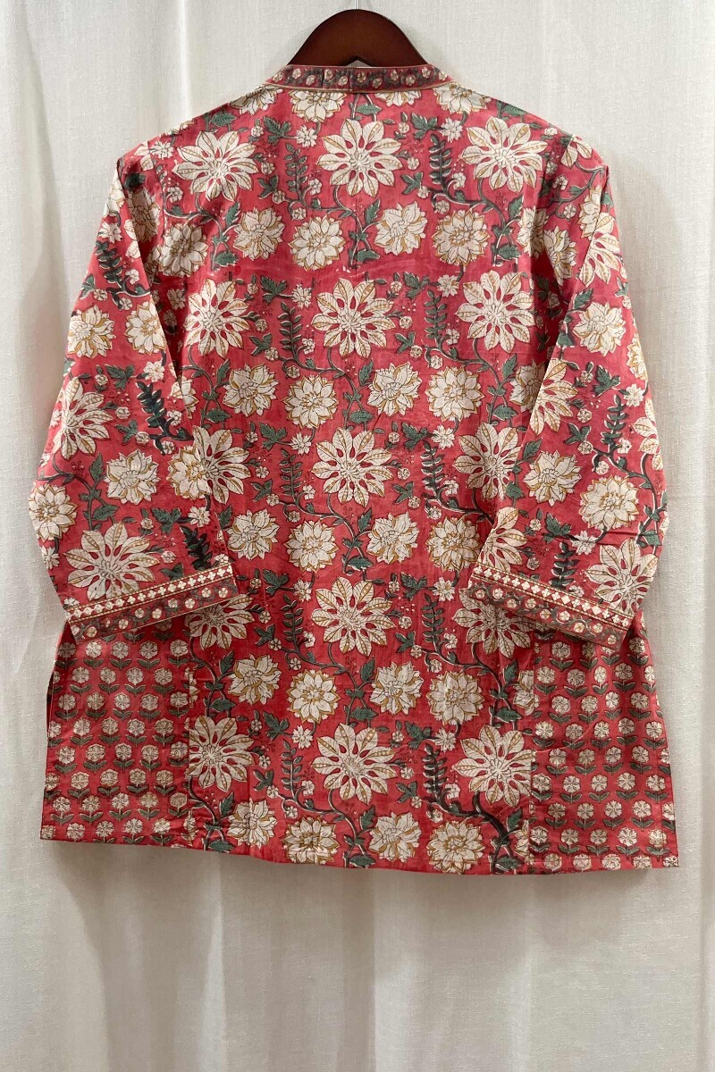 Pink Hand Block-Printed Cotton Top