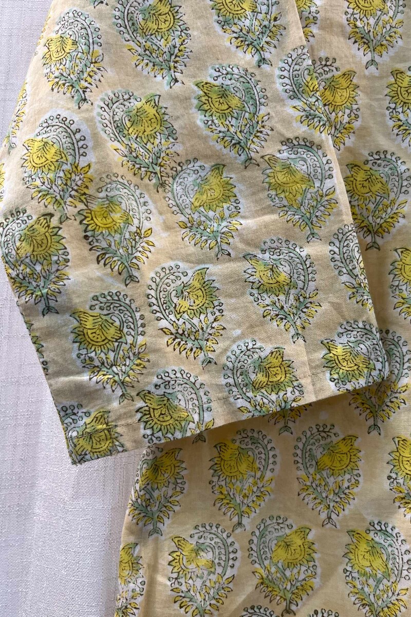 FG Specials: 1 of 1- Yellow Hand Block-Printed Cotton Top