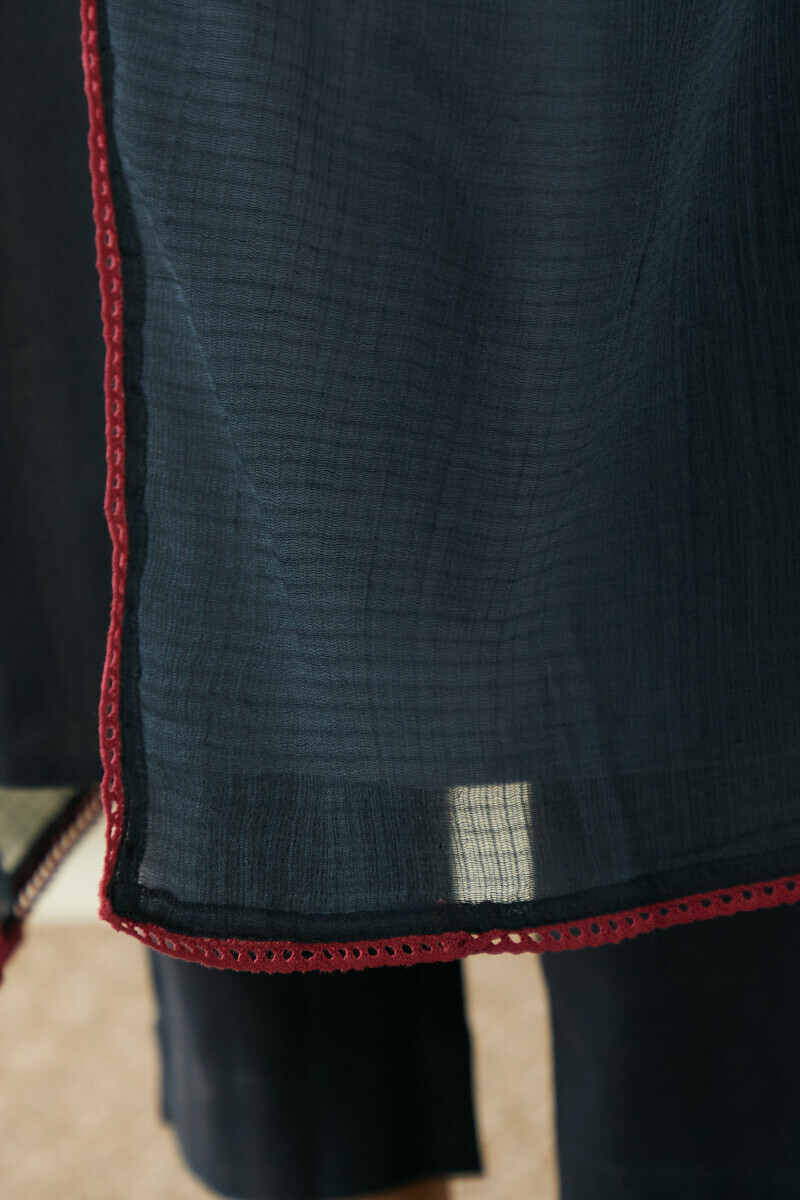 Blue Handcrafted Kota Dupatta