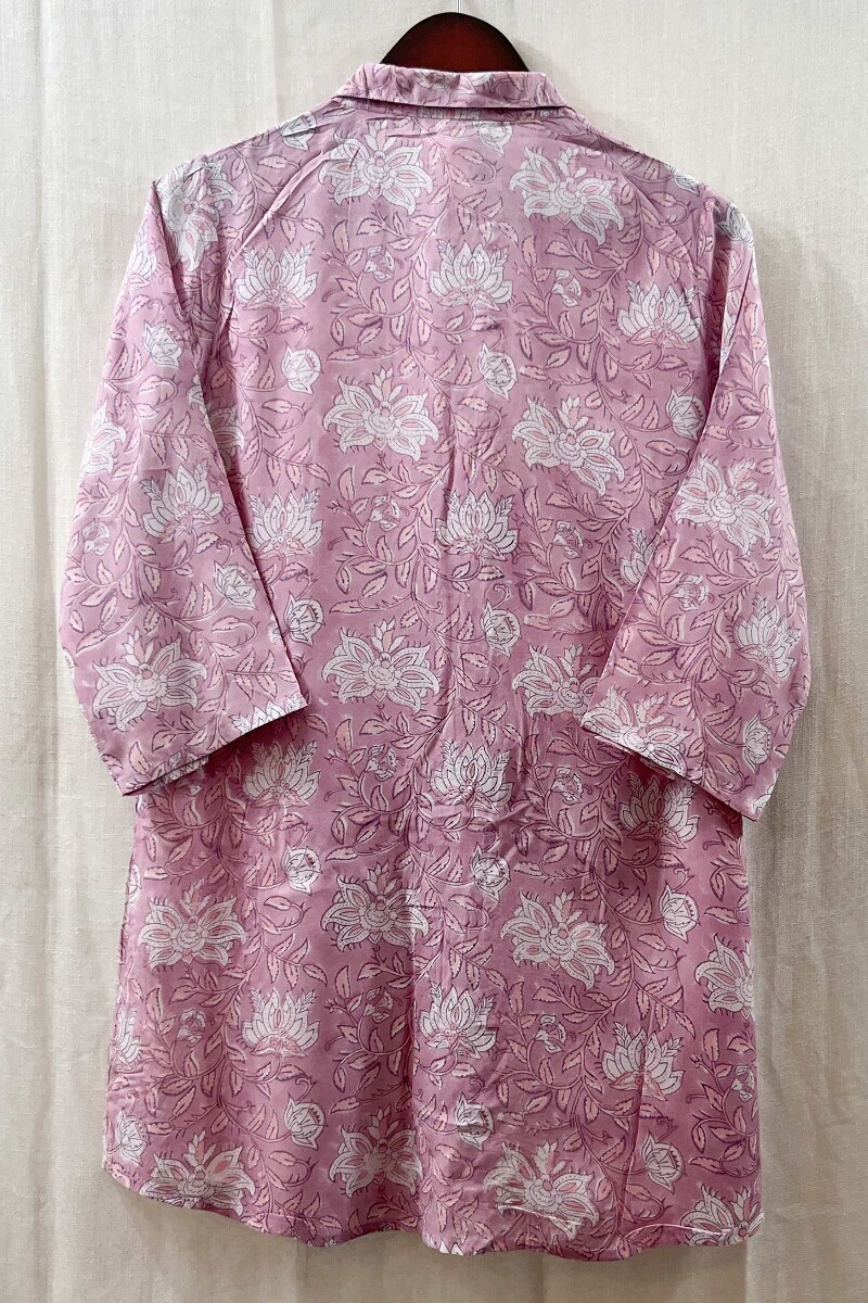Pink Hand Block-Printed Modal Top