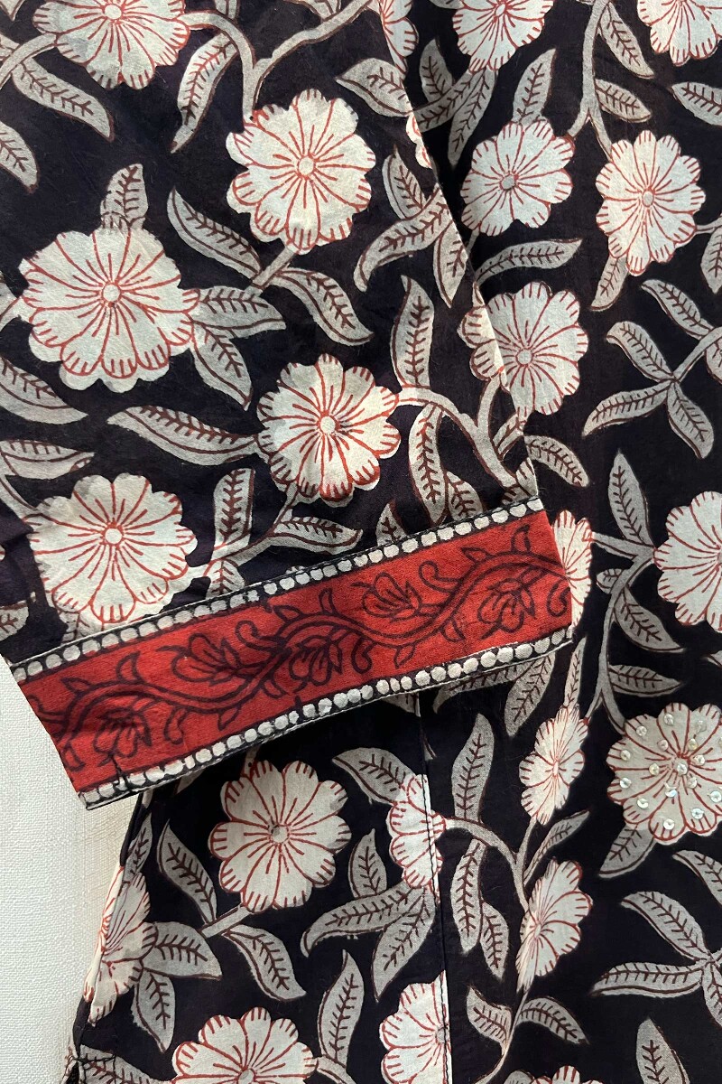 FG Specials: 1 of 1- Black Hand Block-Printed Cotton Kurta