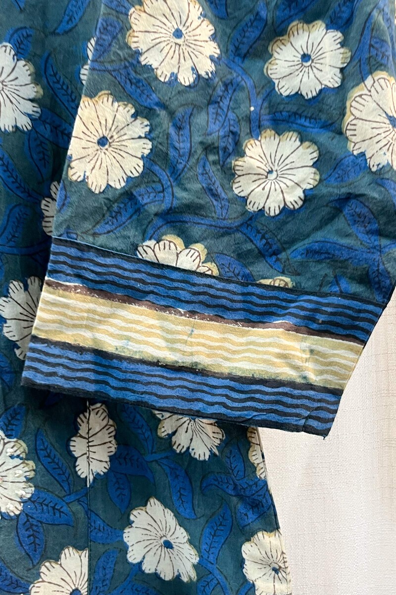 FG Specials: 1 of 1- Blue Hand Block-Printed Cotton Kurta