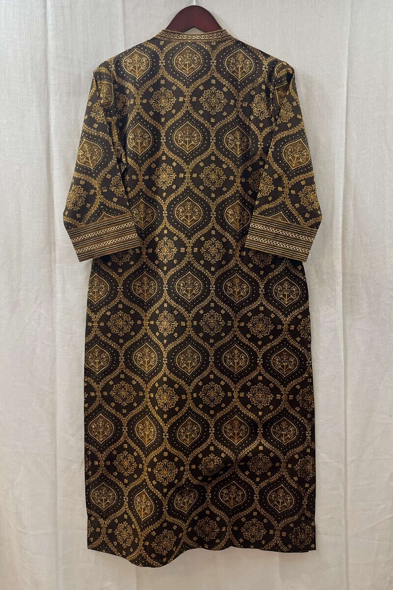 Ajrak Hand Block-Printed Straight Cotton Kurta