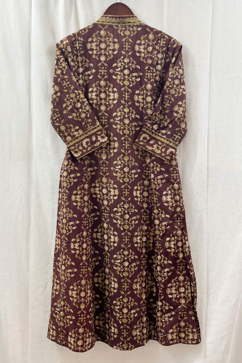 Bagru Hand Block-Printed Angrakha Cotton Kurta