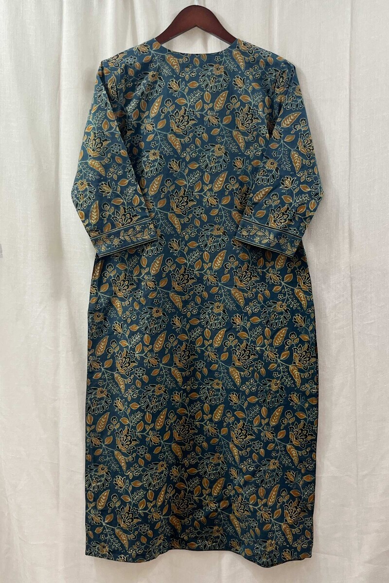 Ajrak Hand Block-Printed Straight Cotton Kurta