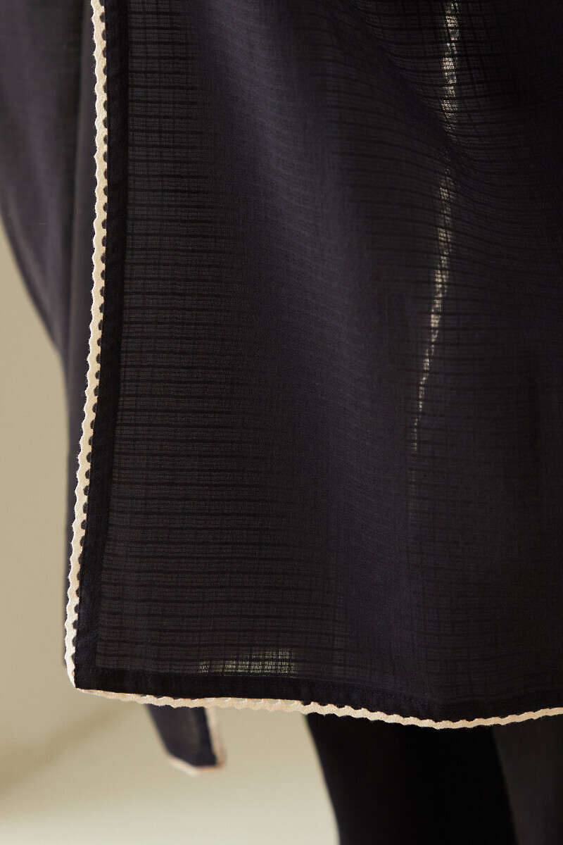 Black Handcrafted Kota Dupatta