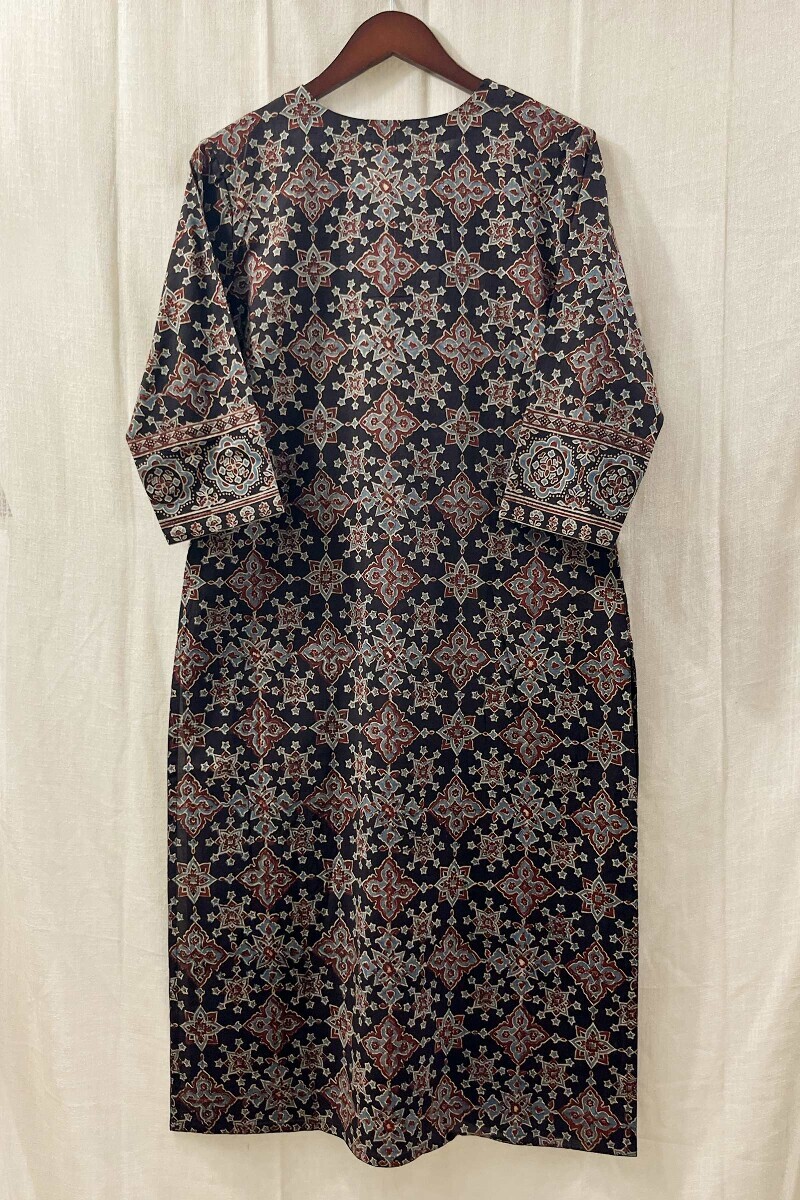 Akola Hand Block-Printed Straight Cotton Kurta