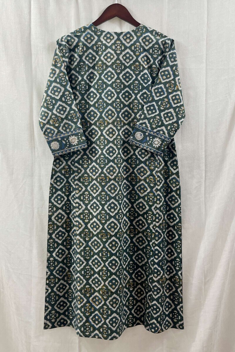 Bagru Hand Block-Printed Straight Cotton Kurta