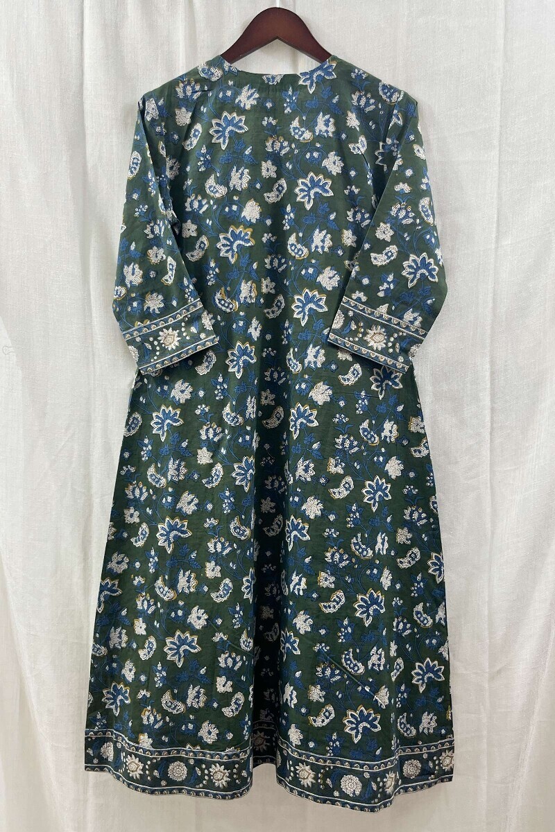 Bagru Hand Block-Printed Straight Cotton Kurta