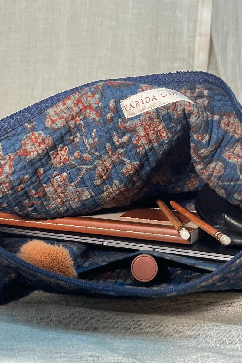 Akola Hand Block-Printed Cotton Duffel Bag