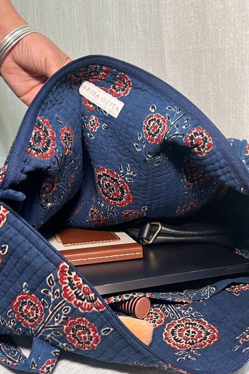 Ajrak Hand Block-Printed Cotton Duffel Bag