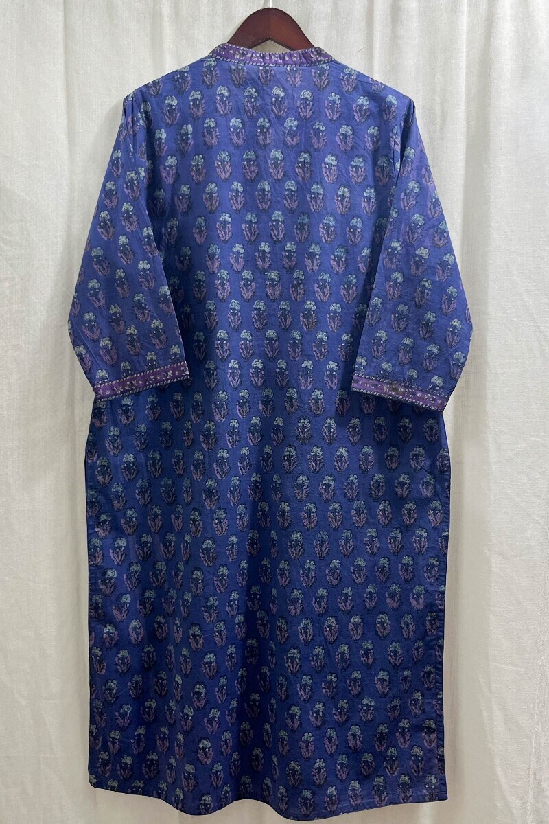 Akola Hand Block-Printed Straight Cotton Kurta