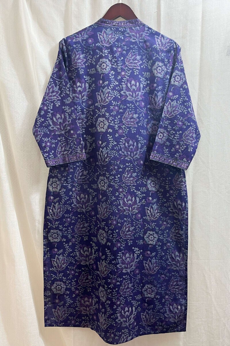 Akola Hand Block-Printed Straight Cotton Kurta