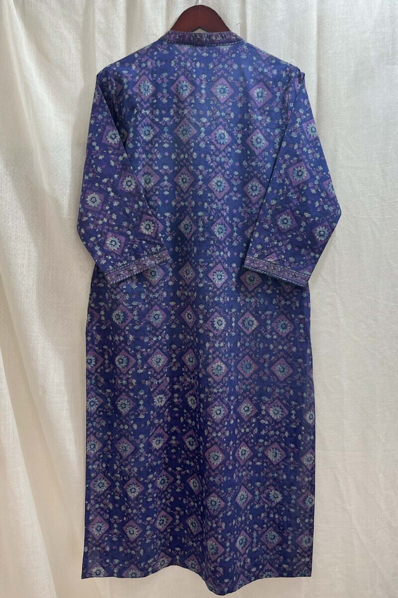 Akola Hand Block-Printed Straight Cotton Kurta