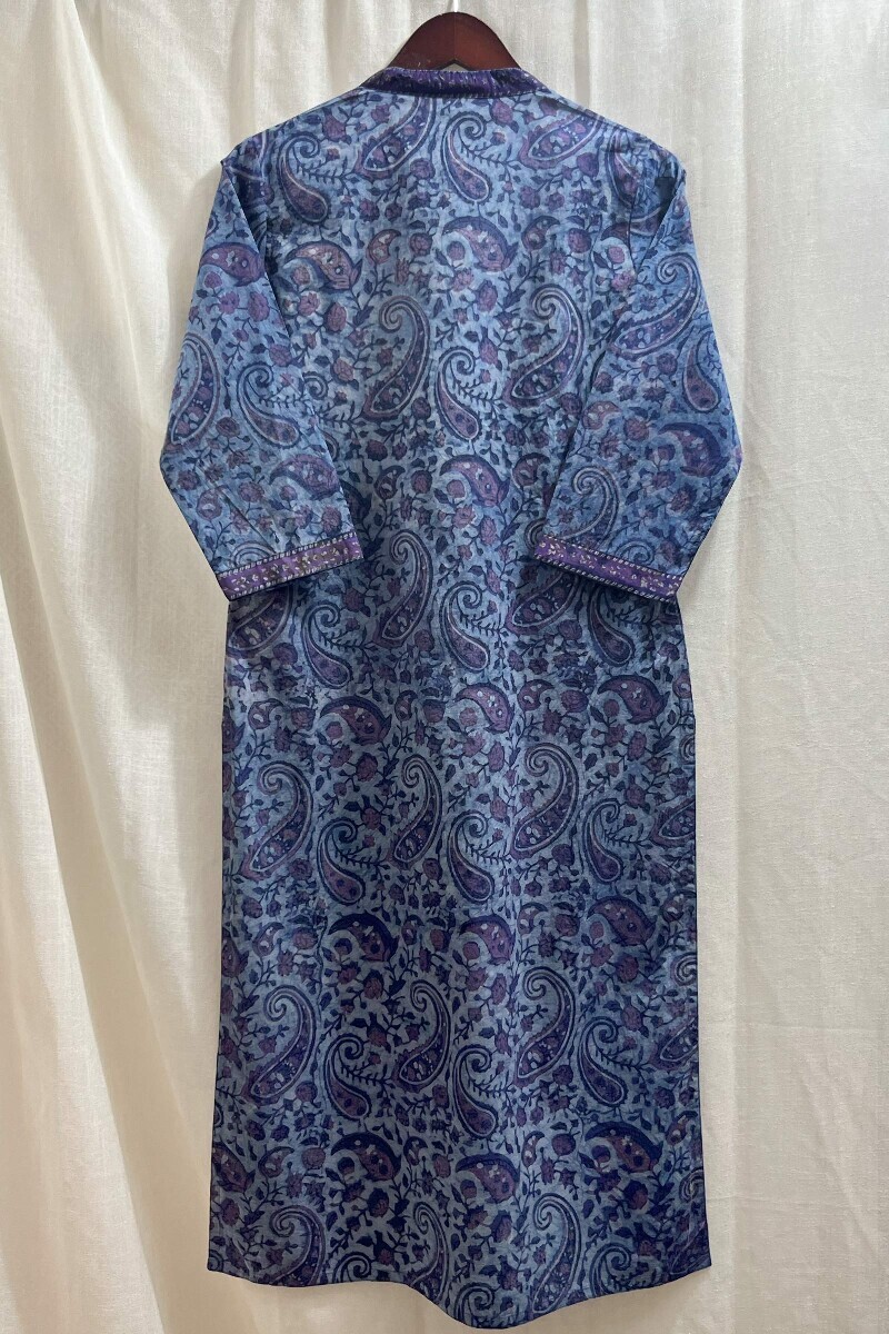 Akola Hand Block-Printed Straight Cotton Kurta