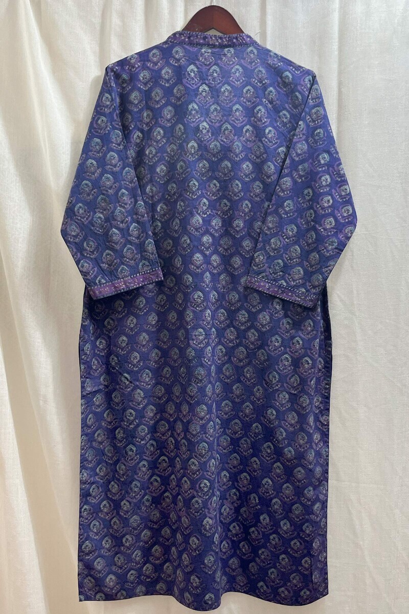 Akola Hand Block-Printed Straight Cotton Kurta