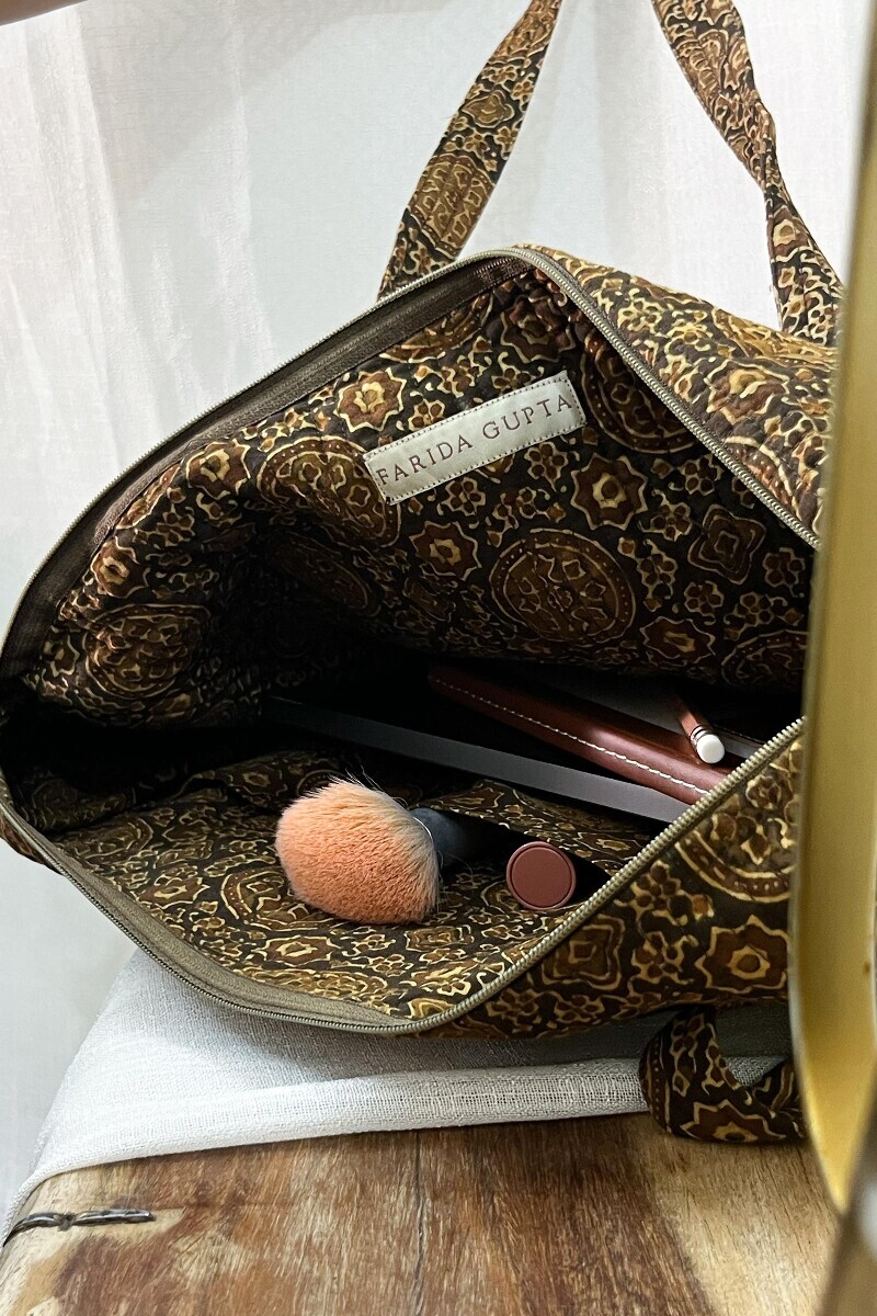 Ajrak Hand Block-Printed Cotton Duffel Bag