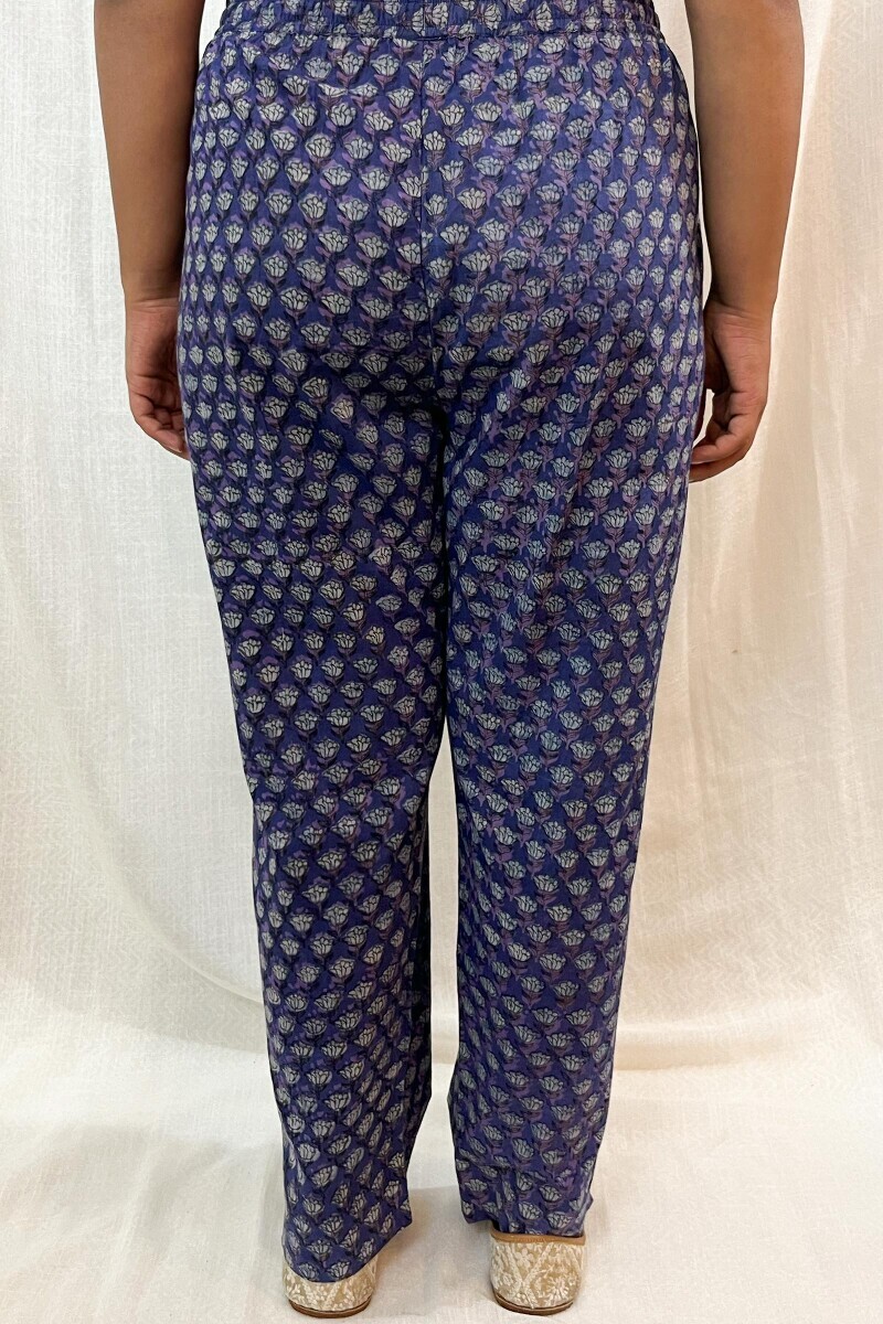 Akola Hand Block-Printed Cotton Narrow Pants