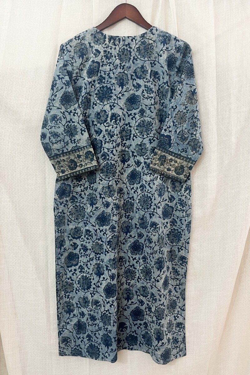 Akola Hand Block-Printed Straight Cotton Kurta