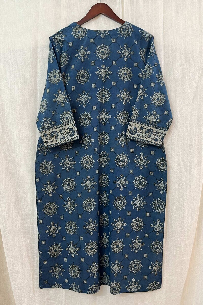 Akola Hand Block-Printed Straight Cotton Kurta