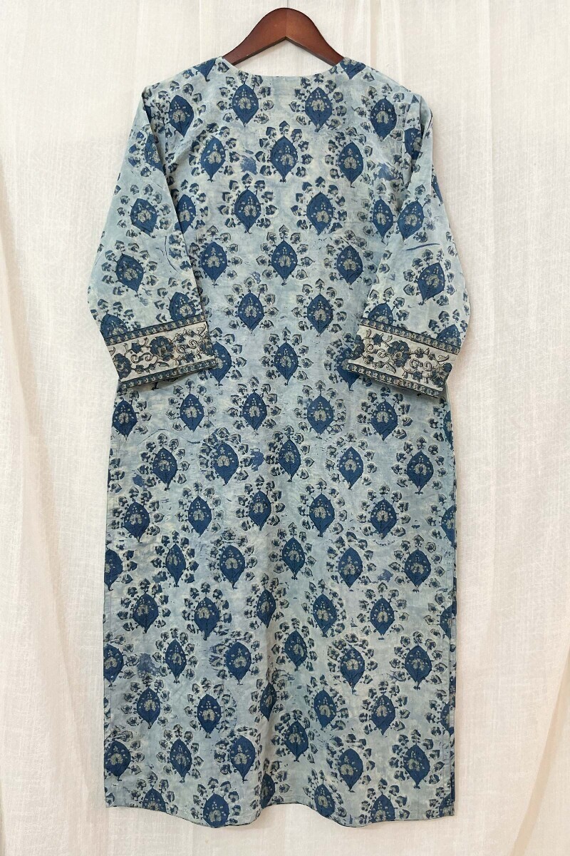 Akola Hand Block-Printed Straight Cotton Kurta