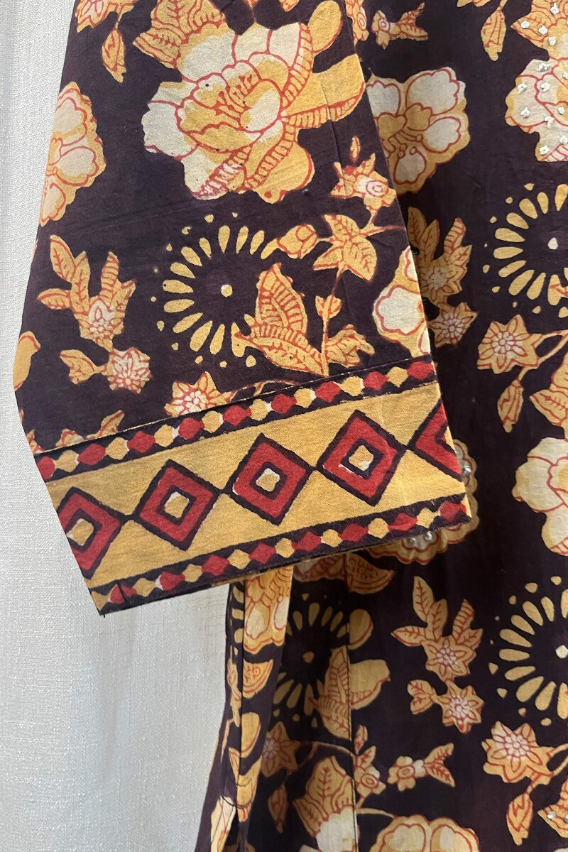 FG Specials: 1 of 1- Brown Hand Block-Printed Cotton Kurta